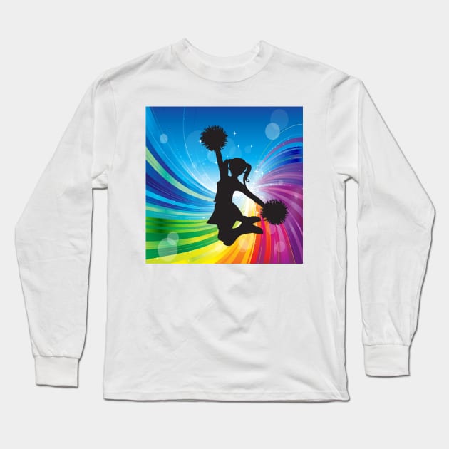 Cheer Rainbow Stars Long Sleeve T-Shirt by laurie3